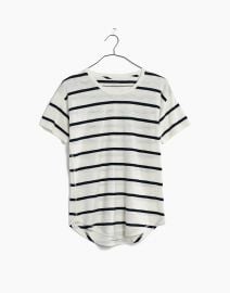 Whisper Cotton Crewneck Tee in Creston Stripe at Madewell