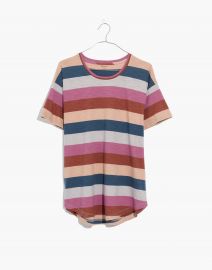 Whisper Cotton Crewneck Tee in Longrock Stripe at Madewell