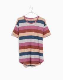 Whisper Cotton Crewneck Tee in Longrock Stripe at Madewell