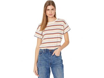 Whisper Cotton Tee in Daniels Stripe by Madewell at Zappos