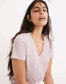 Whisper Cotton V Neck Tee in Provence Grape at Madewell