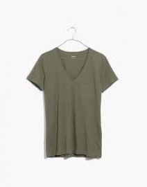 Whisper cotton v-neck pocket tee at Madewell