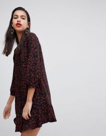 Whistles Lip Print Pintuck Dress at Asos