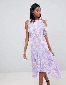 Whistles Ruffle Floral Midi Dress at Asos