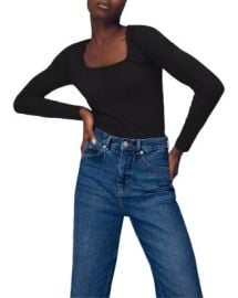 Whistles Square Neck Long Sleeve Top   Bloomingdales at Bloomingdales