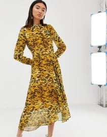 Whistles ikat animal ines midi dress at Asos