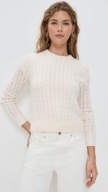 White & Warren Cashmere Cable Shrunken Crew Sweater | Shopbop at Shopbop