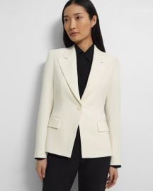 White Admiral Crepe Angled Blazer at Theory