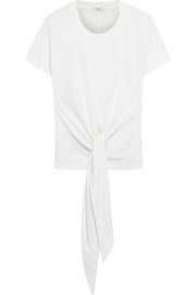 White Aime tie-front cotton-jersey T-shirt  Sale up to 70 off    RAG amp BONE at The Outnet