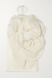 White Appliqud silk-organza and satin mini dress  MAGDA BUTRYM  NET-A-PORTER at Net a Porter