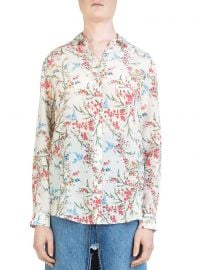 White Bird Avian & Floral-Print Silk Shirt at Bloomingdales