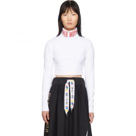 White Collection 3 Logo Cropped Turtleneck at Ssense