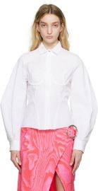 White Corset Shirt by Marques Almeida on Sale at Ssense