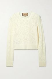 White Cropped pointelle-knit wool sweater  GUCCI  NET-A-PORTER at Net a Porter