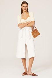 White Denim Midi Skirt by Thakoon Collective for 50 Rent the Runway at Rent the Runway