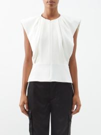 White Draped crepe top Proenza Schouler FASHION US at Matches