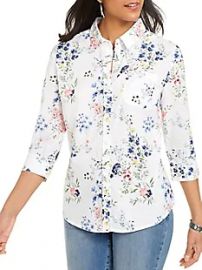 White Floral Blouse by Karen Scott at Macys