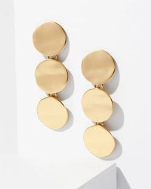 White House Black Market Goldtone Wavy Disc Linear Earrings at White House Black Market