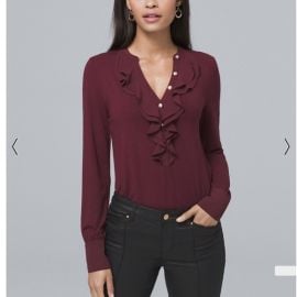 White House Black Market Tops White House Black Market Burgundy Blouse Poshmark at Poshmark