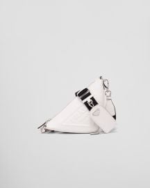 White Prada Triangle leather shoulder bag Prada at Prada