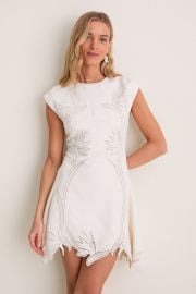 White Raquel Embroidered Mini Dress SIMKHAI at Tuckernuck