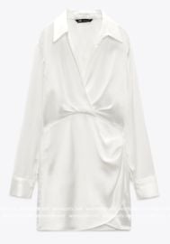 White Satin Wrap Dress by Zara at Zara