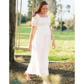 White Shirred Maternity Maxi Dress at Seraphine