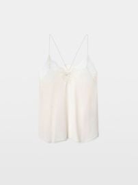 White Silk Camisole With Contrasting Lace ZadigampVoltaire at Zadig & Voltaire