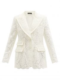 White Single-breasted cordonetto-lace blazer  Dolce amp Gabbana  FASHION US at Matches