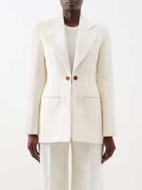 White Single-breasted silk-blend tuxedo jacket Chlo FASHION US at Matches