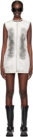 White Sprayed Denim Minidress at ssense