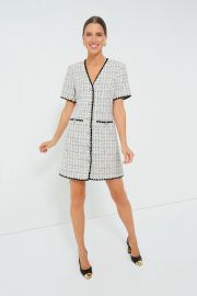 White Tweed Josephine Dress Pomander Place at Tuckernuck