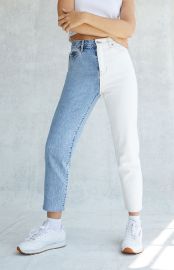 White Two tone High Waisted Jeans by Pacsun at PacSun