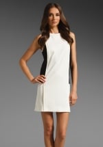 White and black block dress at Revolve