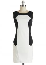 White and black colorblock dress from Modcloth at Modcloth