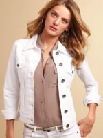 White denim jacket from Victorias Secret at Victorias Secret