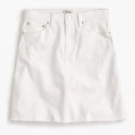 White denim skirt with raw hem at J. Crew