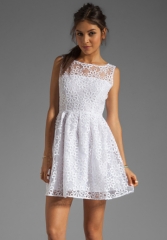 White eyelet lace dress by BB Dakota at Revolve