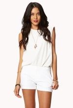 White eyelet shorts at Forever 21