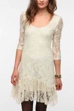 White lace drop hem dress at Urban Outfitters at Urban Outfitters