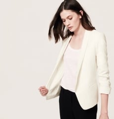 White open tuxedo jacket at Loft