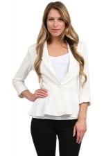 White peplum blazer at Couture Candy