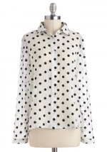 White polka dot shirt at Modcloth at Modcloth