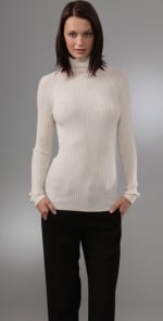 White ribbed turtleneck by Vince at Shopbop