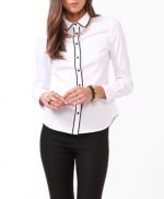 White shirt with black trim at Forever 21 at Forever 21