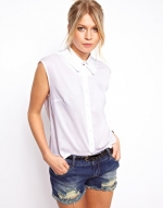 White sleeveless shirt at Asos