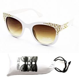 White studded sunglasses at Amazon