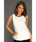 White top with black trim by Calvin Klein at Zappos