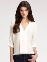 White vneck blouse by Joie at Saks Fifth Avenue