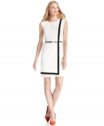 White wrap dress with black trim at Macys at Macys